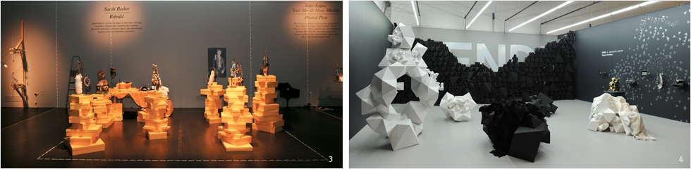 덴마크 출신 텍스타일 디자이너 사라 베커의 작품 <Rebuild>, 2010 디자인 마이애미에 건축가 아랜다/래쉬가 참여한 디자인 퍼포먼스 <Modern Primitives>