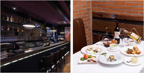 로프트 호텔 레스토랑  Wine & Bar의 내부사진 및 요리
